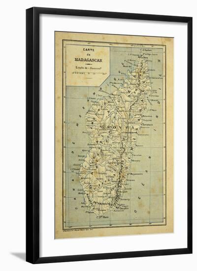 Madagascar War 1885-95, Map of Madagascar-Louis Bombled-Framed Art Print