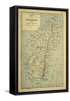 Madagascar War 1885-95, Map of Madagascar-Louis Bombled-Framed Stretched Canvas