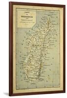 Madagascar War 1885-95, Map of Madagascar-Louis Bombled-Framed Art Print