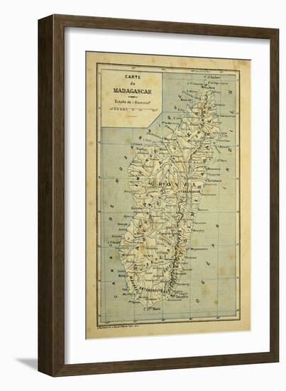 Madagascar War 1885-95, Map of Madagascar-Louis Bombled-Framed Art Print