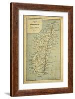 Madagascar War 1885-95, Map of Madagascar-Louis Bombled-Framed Art Print