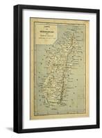 Madagascar War 1885-95, Map of Madagascar-Louis Bombled-Framed Art Print