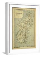 Madagascar War 1885-95, Map of Madagascar-Louis Bombled-Framed Art Print