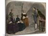 Madam Calas, with her two daughters, listens to the verdict of the trial of her husband-French School-Mounted Giclee Print