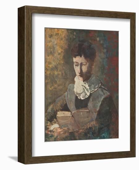 Madam Camille Redon Reading-Odilon Redon-Framed Giclee Print