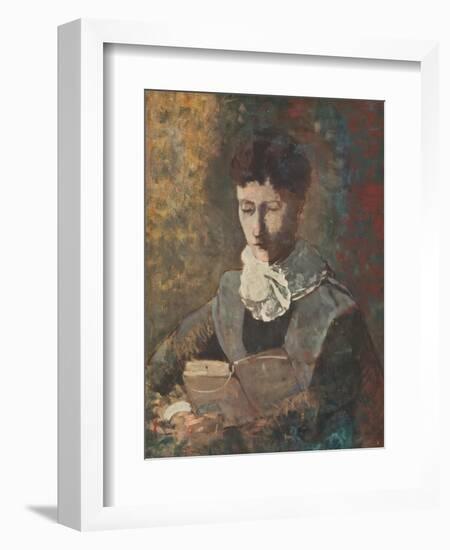 Madam Camille Redon Reading-Odilon Redon-Framed Giclee Print