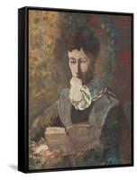 Madam Camille Redon Reading-Odilon Redon-Framed Stretched Canvas