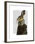 Madam Hare Portrait-Fab Funky-Framed Art Print