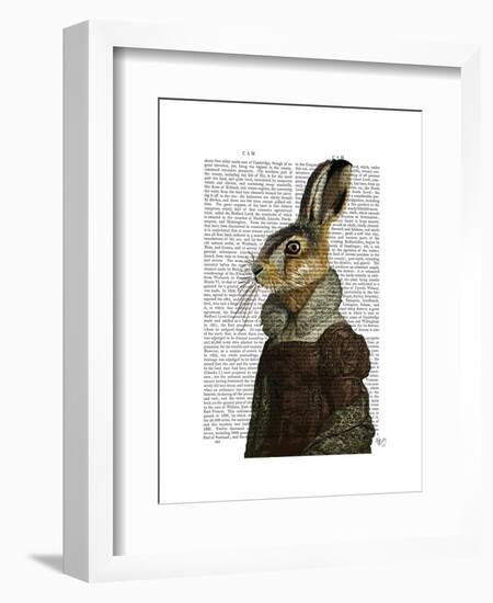 Madam Hare Portrait-Fab Funky-Framed Art Print