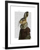 Madam Hare Portrait-Fab Funky-Framed Art Print