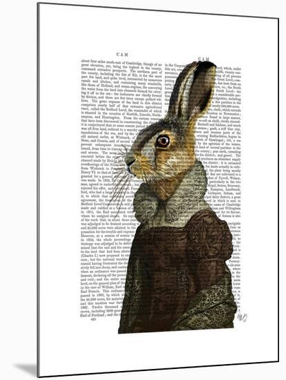 Madam Hare Portrait-Fab Funky-Mounted Art Print