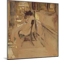 Madam Hessel Sewing under the Lamp, C.1905-Edouard Vuillard-Mounted Giclee Print