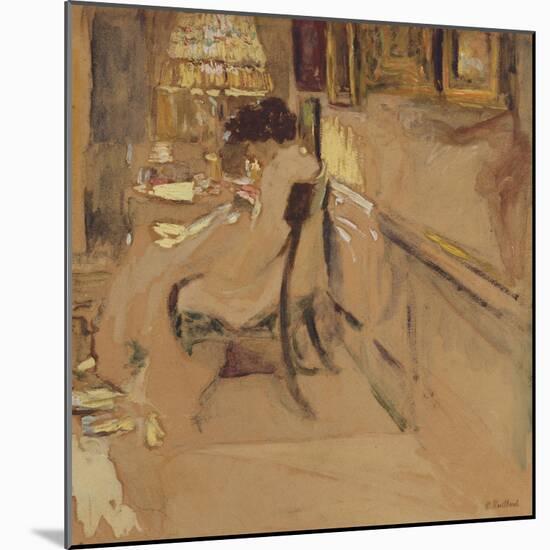 Madam Hessel Sewing under the Lamp, C.1905-Edouard Vuillard-Mounted Giclee Print