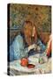 Madam Poupoule On The Toilet-Henri de Toulouse-Lautrec-Stretched Canvas