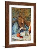 Madam Poupoule On The Toilet-Henri de Toulouse-Lautrec-Framed Art Print