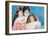 Madame A.F. Aude with Her Two Daughters-Mary Cassatt-Framed Art Print