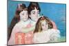 Madame A.F. Aude with Her Two Daughters-Mary Cassatt-Mounted Art Print