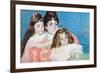 Madame A.F. Aude with Her Two Daughters-Mary Cassatt-Framed Art Print