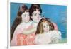 Madame A.F. Aude with Her Two Daughters-Mary Cassatt-Framed Art Print