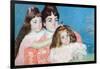 Madame A.F. Aude with Her Two Daughters-Mary Cassatt-Framed Art Print