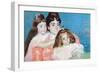 Madame A.F. Aude with Her Two Daughters-Mary Cassatt-Framed Art Print