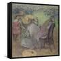 Madame Alexis Rouart et ses enfants-Edgar Degas-Framed Stretched Canvas