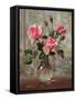 Madame Butterfly Roses in a Glass Vase-Albert Williams-Framed Stretched Canvas