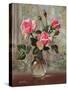 Madame Butterfly Roses in a Glass Vase-Albert Williams-Stretched Canvas