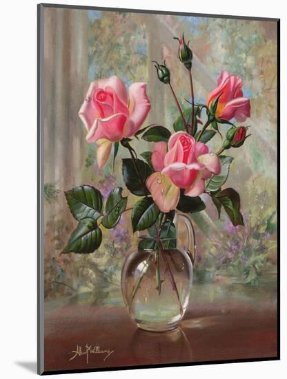 Madame Butterfly Roses in a Glass Vase-Albert Williams-Mounted Giclee Print