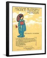 Madame Butterfly Sheet Music-null-Framed Art Print