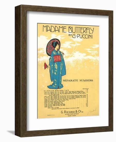 Madame Butterfly Sheet Music-null-Framed Art Print