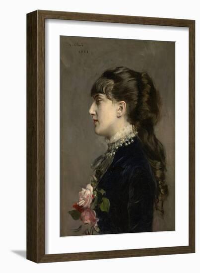 Madame Céline Leclanché, 1881 (Oil on Canvas)-Giovanni Boldini-Framed Giclee Print