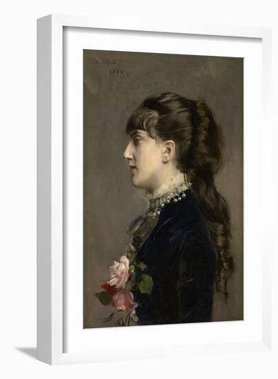 Madame Céline Leclanché, 1881 (Oil on Canvas)-Giovanni Boldini-Framed Giclee Print