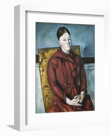 Madame Cezanne in a Yellow Armchair-Paul Cézanne-Framed Giclee Print