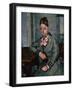Madame Cezanne Leaning on a Table, circa 1873 by Cezanne-Paul Cezanne-Framed Giclee Print