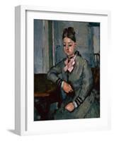 Madame Cezanne Leaning on a Table, circa 1873 by Cezanne-Paul Cezanne-Framed Giclee Print