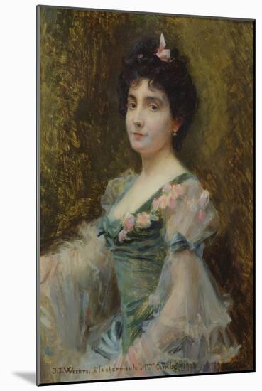 Madame Combé, 1903 (Oil on Canvas)-Jean Joseph Weerts-Mounted Giclee Print