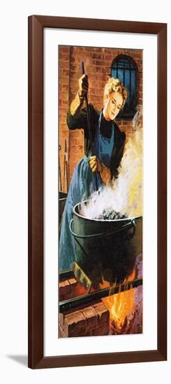 Madame Curie at Work in Her Laboratory-English School-Framed Giclee Print