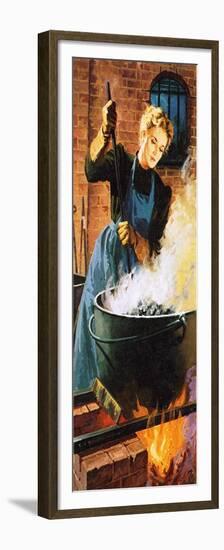 Madame Curie at Work in Her Laboratory-English School-Framed Premium Giclee Print