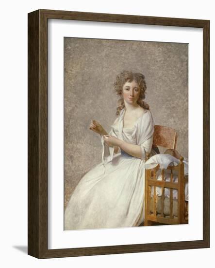 Madame De Pastoret and Her Son, 1791-92-Jacques Louis David-Framed Giclee Print