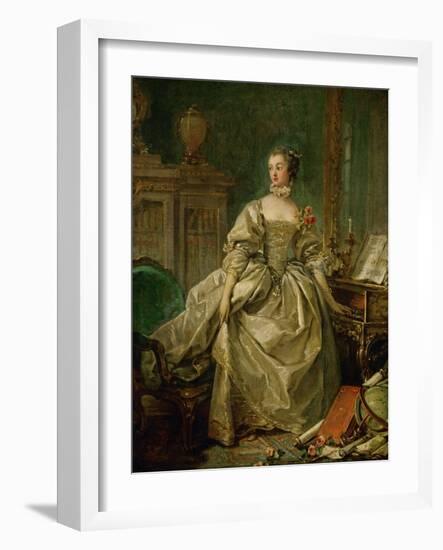 Madame De Pompadour (1721-1764)-Francois Boucher-Framed Giclee Print