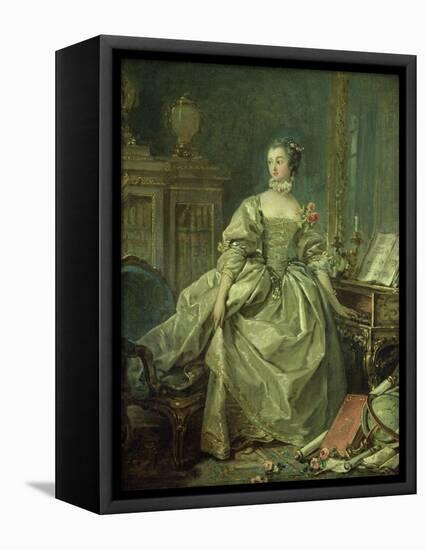 Madame De Pompadour (1721-64)-Francois Boucher-Framed Stretched Canvas