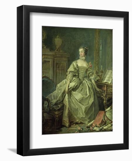 Madame De Pompadour (1721-64)-Francois Boucher-Framed Premium Giclee Print