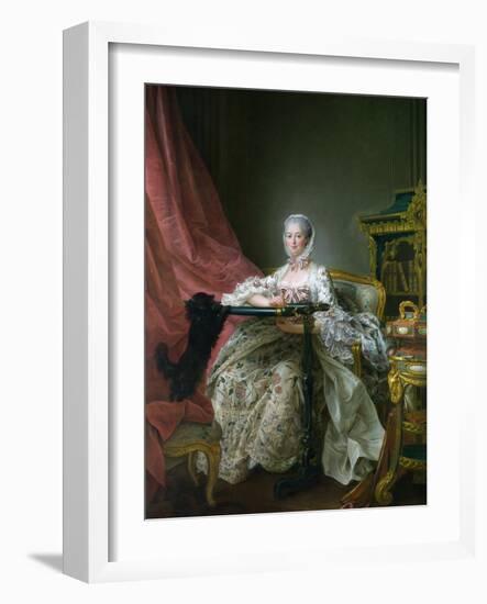 Madame De Pompadour, 1763-64-Francois-Hubert Drouais-Framed Giclee Print