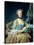 Madame De Sorquainville, 1749-Jean-Baptiste Perronneau-Stretched Canvas