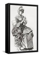 Madame Defarge. Illustration by Harry Furniss for the Charles Dickens Novel a Tale of Two Cities fr-null-Framed Stretched Canvas