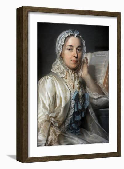 Madame Ferrand Meditating on Newton, 1753-Maurice Quentin de La Tour-Framed Giclee Print