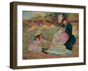 Madame Guillaumin and Her Daughters; Madame Guillaumin Et Ses Filles, C.1892-Jean Baptiste Armand Guillaumin-Framed Giclee Print