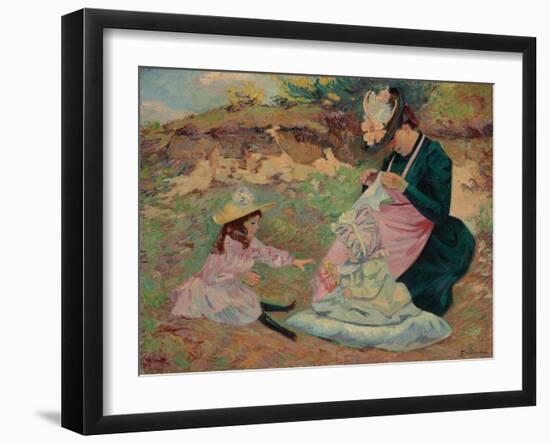 Madame Guillaumin and Her Daughters; Madame Guillaumin Et Ses Filles, C.1892-Jean Baptiste Armand Guillaumin-Framed Giclee Print