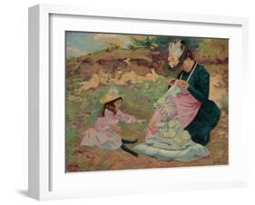 Madame Guillaumin and Her Daughters; Madame Guillaumin Et Ses Filles, C.1892-Jean Baptiste Armand Guillaumin-Framed Giclee Print